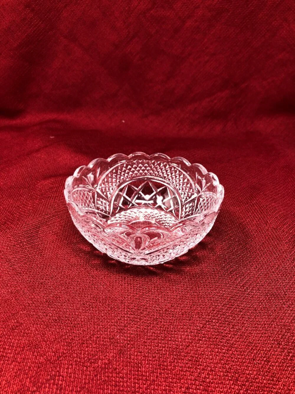 Vintage Engraved Crystal Candy Bowl